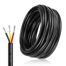 20 Gauge 3 Conductor Electrical Wire, 32.8FT Black Stranded 20/3 Low Voltage ... picture