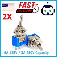 2X NEW SPST Mini Toggle Switch ON-ON (On-Off) Solder Lug. USA SELLER picture