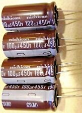 4X 100uF 450V NICHICON Electrolytic Capacitor 17mm X 35mm 105°C  picture