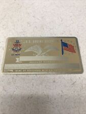 New Vintage SSN Social Security Card Metal USA Navy USN  picture