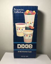 Vintage 1987 Primaries Collection DIXIE cups 100-5Oz Kitchen Cups Floral New OS picture