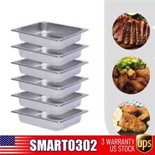 6-Pack Hotel Pans Commercial Steam Table Pan Stainless Steel Food Pan 1/2 Size！ picture