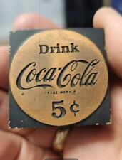 Vintage Drink Coca-Cola Logo Printing Ad Press Block Stamp Ink Plate Wood Metal  picture