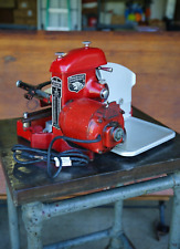 ANTIQUE AMERICAN MEAT SLICING MACHINE MEAT SLICER DELI BUTCHER TOOL VINTAGE RED picture