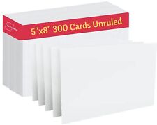 Index Cards 5x8 blank, Flash Card, Unruled Note Cards 5x8, White, 300-Pack picture