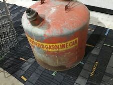 vintage Eagle red galvanized gas fuel gasoline can .   5 gallon old model wood h picture