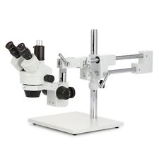 AmScope 3.5X-180X Trinocular Stereo Zoom Microscope +Double Arm Boom Stand picture
