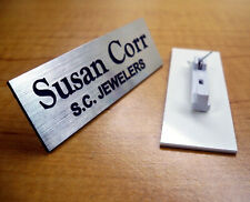 Custom Engraved Silver Name Tag | Badge & Pin | Employee Identification ID Plate picture