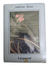 Vintage Otagiri Black Lacquerware Floral Lacquer Address Book - Pink Orchid picture
