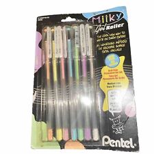 Pentel Milky Gel Roller Pens Pack of 7 K106 New Damaged Package Vintage 1990s picture