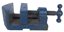 Vintage Machinist's Dual Headed Double Jawed Blue Drill Vise w/ Twisting Head picture