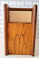 VTG McDonald's Restaurant Straw Holder Dispenser Wood Solid Oak Rare picture