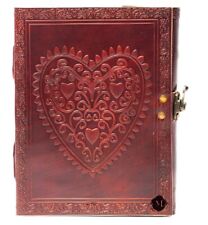 Vintage Leather Journal Bound With Lock For Men Women Lined Paper Handmade Noteb picture