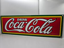 Vintage 1989 Coca Cola Porcelain Advertising Sign  Classic Red & Green 18