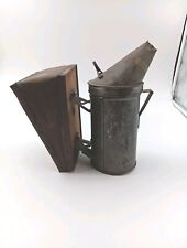 Vintage Woodman's Beeware Galvanized Can and Wood Bee Smoker Works picture