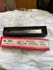 Vintage L. S. Starrett No. 245 Engineers' Taper, Wire & Thickness Gage USA A011 picture