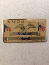 Vintage US SSN # Social Security Card Tag Holder Metal T101 picture