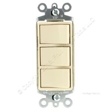 Leviton Ivory Decora Triple Rocker Wall Light Switch Plug-in Terminal 15A 1755-I picture