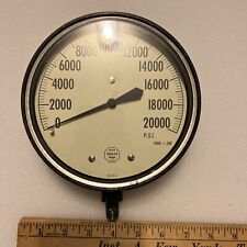 VTG ACCO Helicoid Pressure Gage 2603-0 USA 0-20000 PSI Steampunk 6.25” Dia. picture