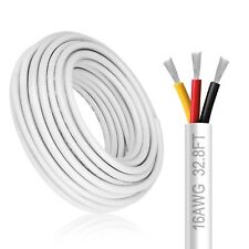 16 Gauge 3 Conductor Electrical Wire, 32.8FT White Stranded Low Voltage 16/3 ... picture