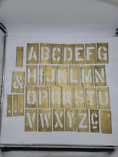 Vintage Reese's Hanson Adjustable Lockedge Brass Stencils 4 inch Letters A-Z picture