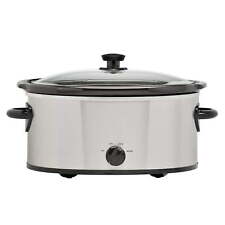  6 Quart Oval Slow Cooker, Stainless Steel Finish, Glass Lid, Model  picture