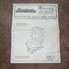 Vtg Bostrom Talladega Series Seat Instruction Operation Service Manual Parts picture