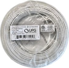 New UPG 4 Conductor 22/4 AWG Solid Alarm Wire CMR White 630FT Foot on 2 Rolls picture