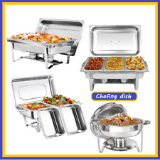 Chafing Dish Set 1/2/4/6/8 Packs Chafer 9.5qt 5.3qt Stainless Buffet Food Warmer picture