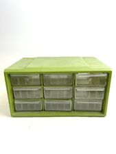 Vintage 9 drawers hard plastic small part cabinet green picture