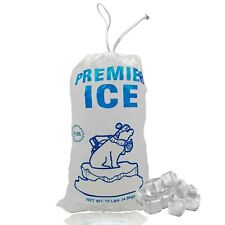 Crystal Clear Premium Quality 10 Lbs Ice Bags Secure Drawstring Closure, Dura... picture