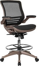 Flash Furniture Waylon Mid-Back Transparent Black Mesh Drafting Chair with Melro picture