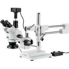 AmScope 3.5X-90X Circuit Zoom Stereo Microscope + 144-LED + 5MP Camera picture