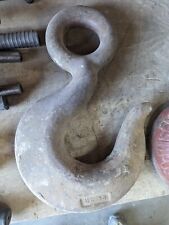 Old Industrial Tow Hook Rigging Railroad Crane Steampunk Cable Hook Eye Hook picture