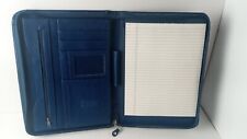 Vintage Big Blue IBM Faux Leather Zip Folio Portfolio Classic Organizer picture