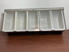  Compartment Condiment Server Caddy Stainless 5-Tray Bar Fruit BBQ Party Picnic picture