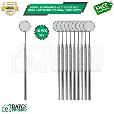 10 Pcs Dental Mouth Mirror #5 With Handle For Teeth's ENT Dental Instruments picture