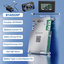 JK 4S-8S 200A Li-ion LiFePo4 Smart BMS w/1A Active Balance BT/RS485/LCD lot picture