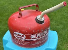 Vintage EAGLE Model SP 2-1/2 Metal Galvanized Gas /Fuel Can with Spout & Red Cap picture