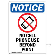 No Cell Phone Use With Symbol OSHA Notice Sign Metal Plastic Decal picture