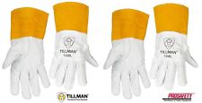 2 PAIR Tillman 1338 Grain Pearl Goatskin Leather TIG Welding Gloves 4