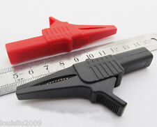 50 pcs 1000V 32A Battery Alligator Kelvin Test Clip to 4mm Banana jack Red/Black picture