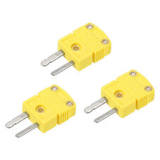 3pcs Mini K Type Thermocouple Wire Connectors Male Plug Adapter 220°C 428°F picture