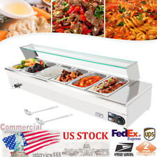 Electric Bain Marie Buffet Server 6 Pans 1200W Commercial Countertop Food Warmer picture