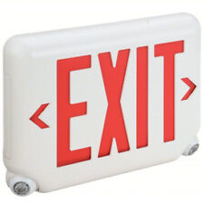 Dual-Lite LED Exit Sign & Emergency Light Combo, 1.7W Red Letters EVCURWD4 picture