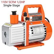 5CFM 1/3HP Rotary Vane Vacuum Pump HVAC AC Air Tool Single-Stage With Oil Bottle picture