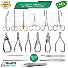 17 Pcs Podiatry Instruments Set For Foot Care Treatments German Grade Tools kit picture
