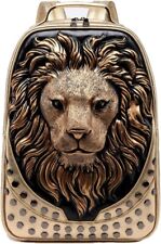 Laptop Bag, Lion, 3D, Backpack, Gold, School, King, Middle School, High School picture