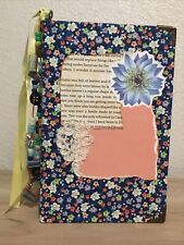Handmade Junk Journal Blue and Orange Floral Theme with Spine Dangle picture