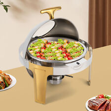 Visible Catering Chafing Dish Roll Top Stainless Steel Chafer Buffet Set 6.3 QT picture